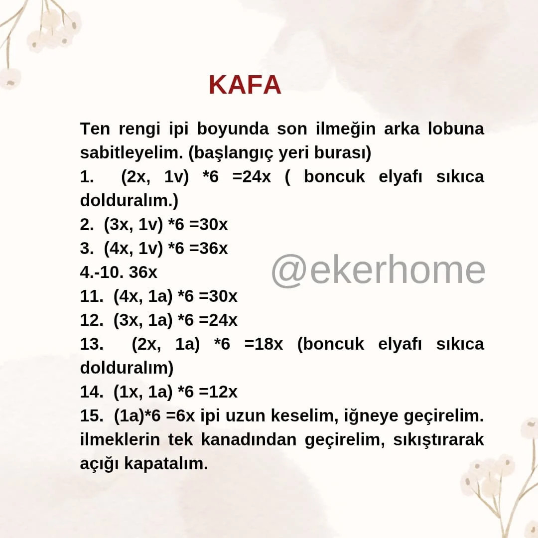 Ücretsiz uğur böceği amigurumi yapılışı