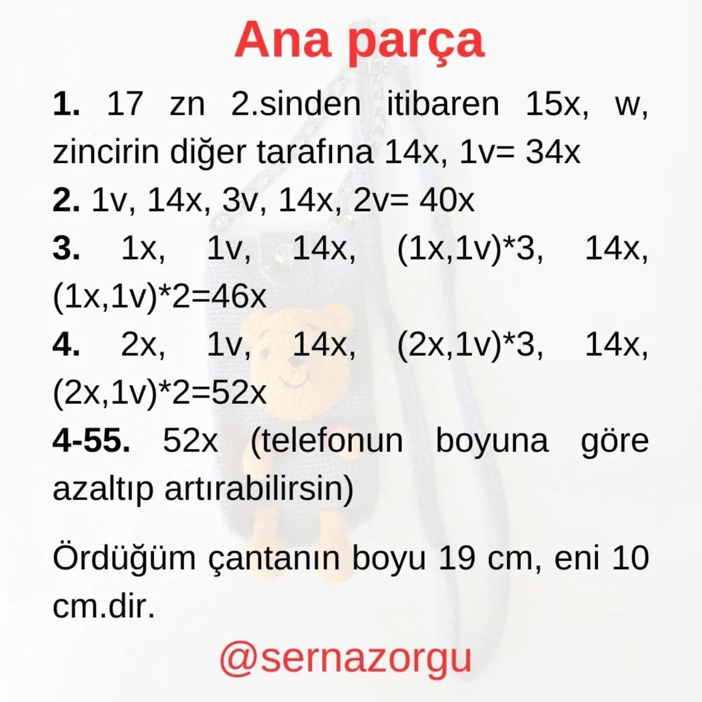 Ücretsiz Winnie Telefon Çantası Tığ İşi Tarifi