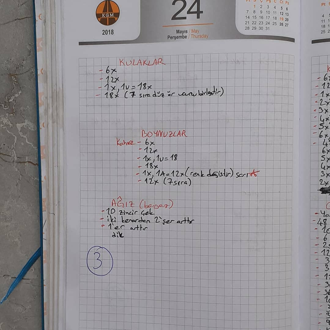 Ücretsiz Zürafa Seti Tığ İşi Tarifi
