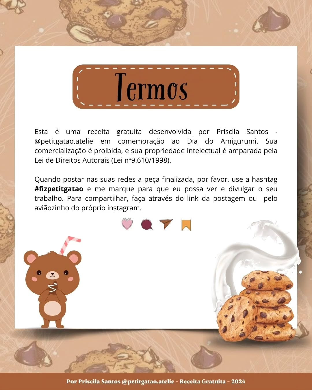 Ursinho Biscoitudo: Gráfico de Crochê Grátis