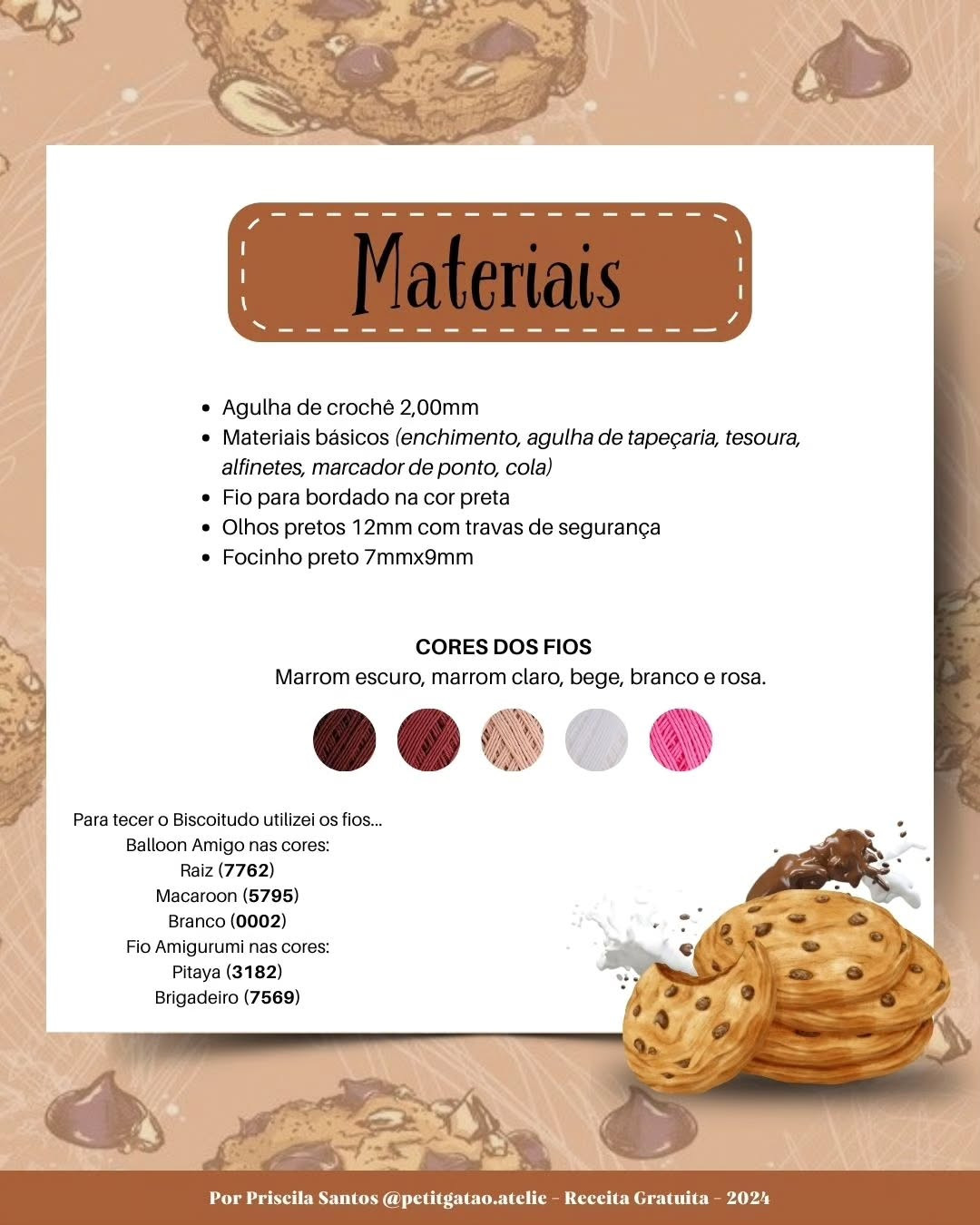 Ursinho Biscoitudo: Gráfico de Crochê Grátis