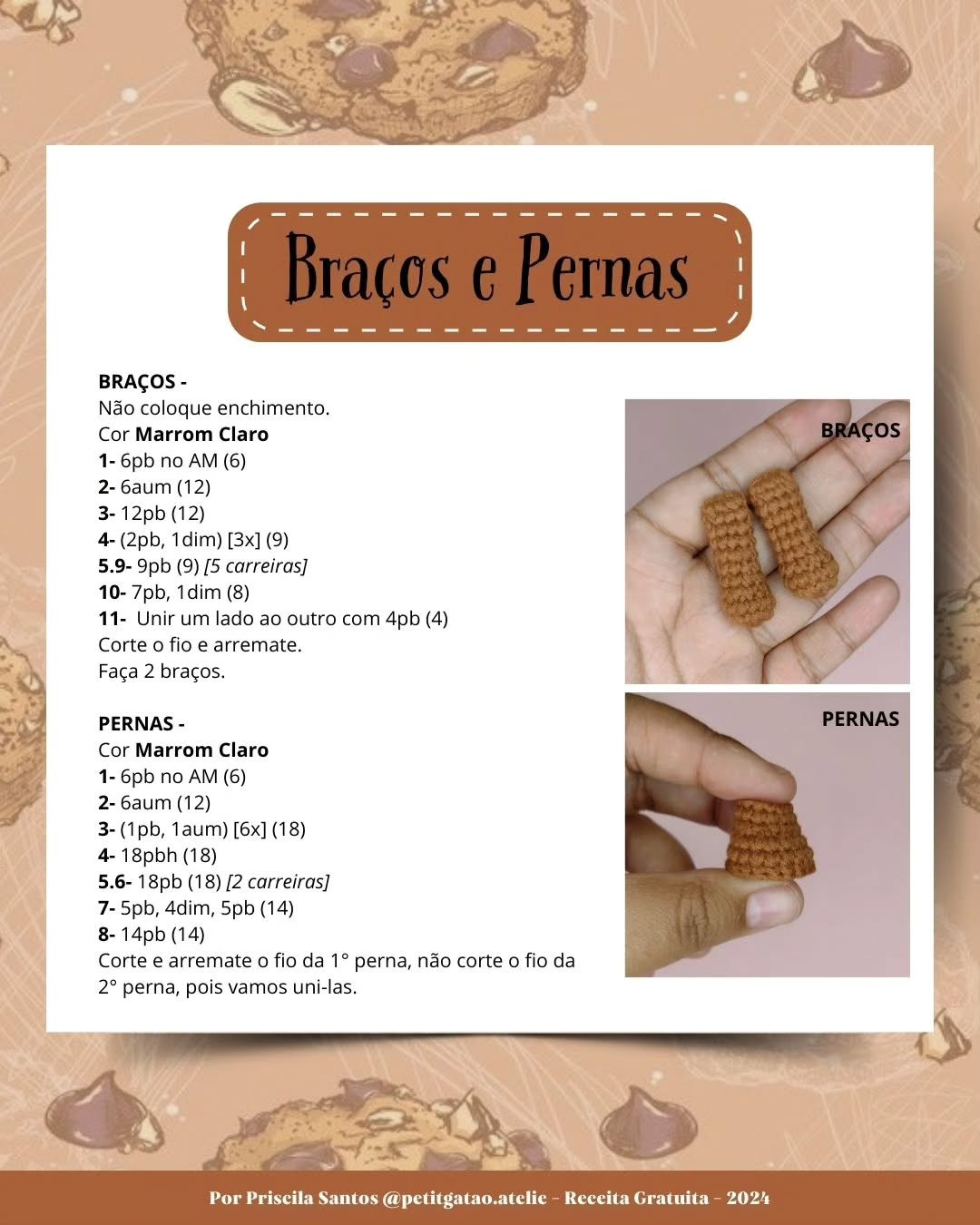 Ursinho Biscoitudo: Gráfico de Crochê Grátis