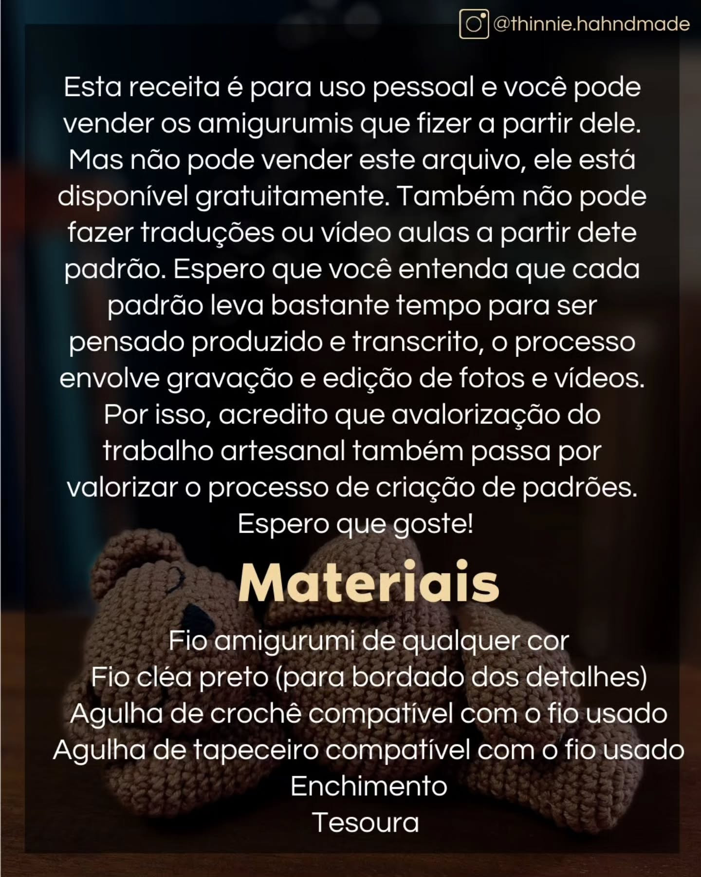 Ursinho de crochê para iniciantes: receita gratuita