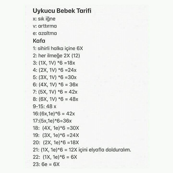 Uykucu Bebek Amigurumi Tarifi