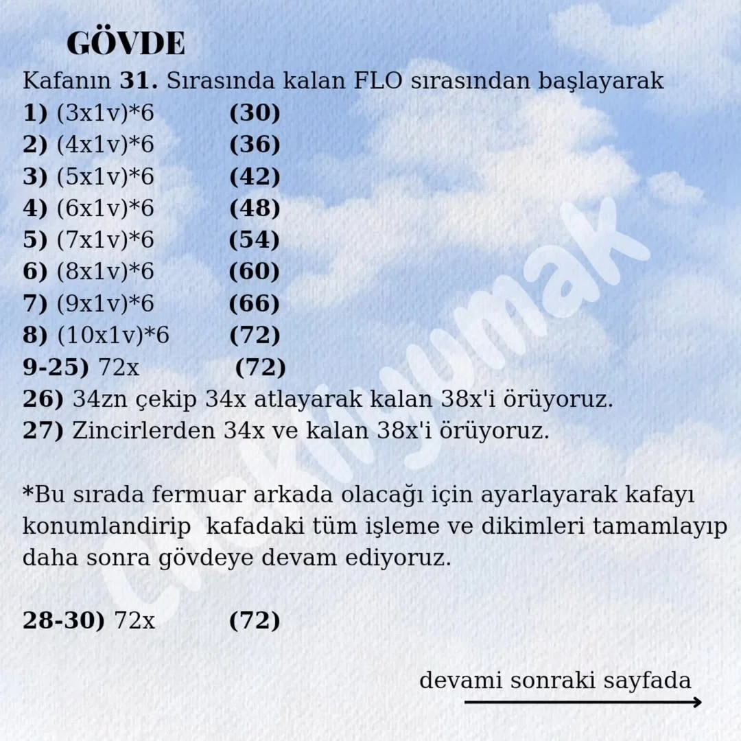 UYKUYA DALAN KEDİCİK AMİGURUMİ ŞEMASI