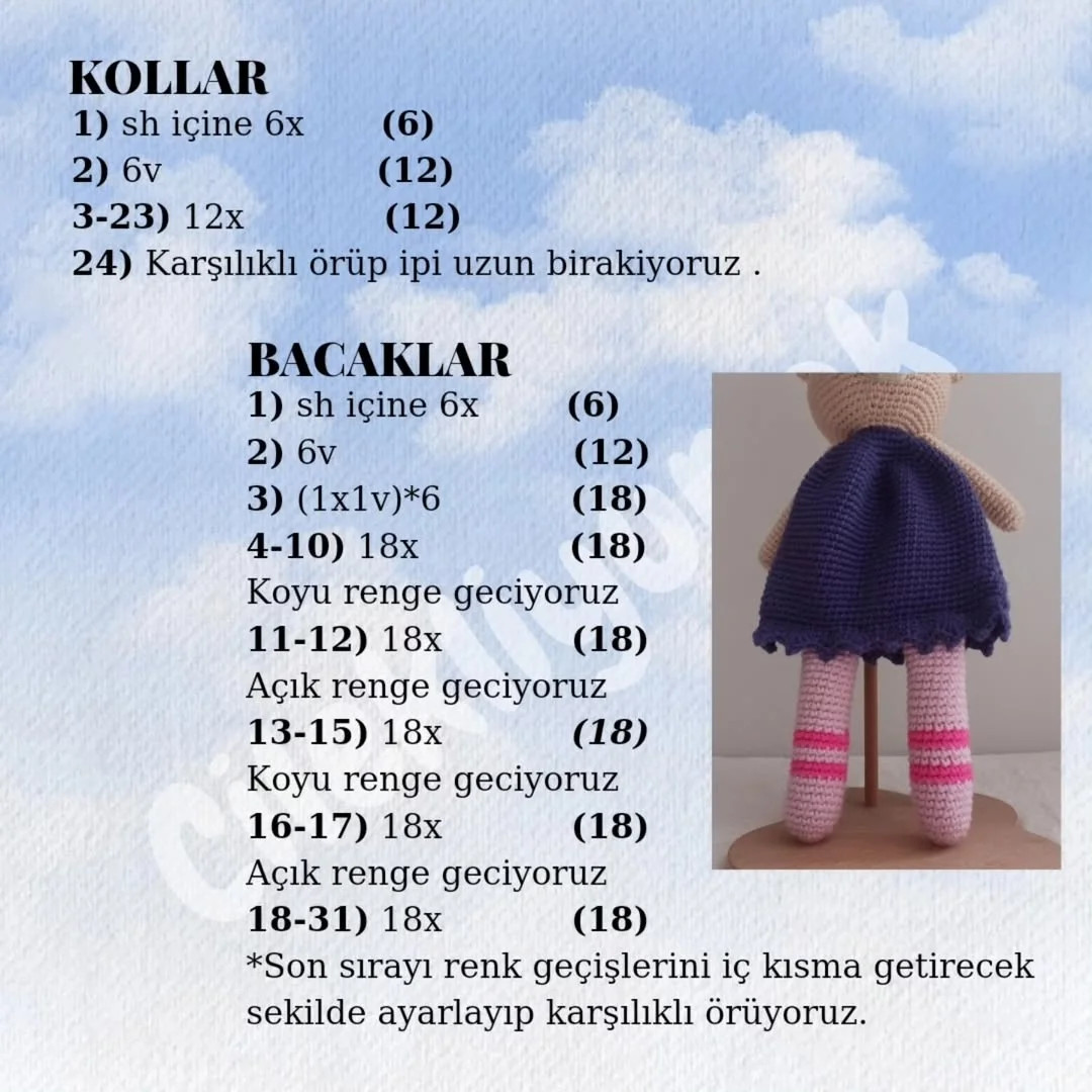 UYKUYA DALAN KEDİCİK AMİGURUMİ ŞEMASI