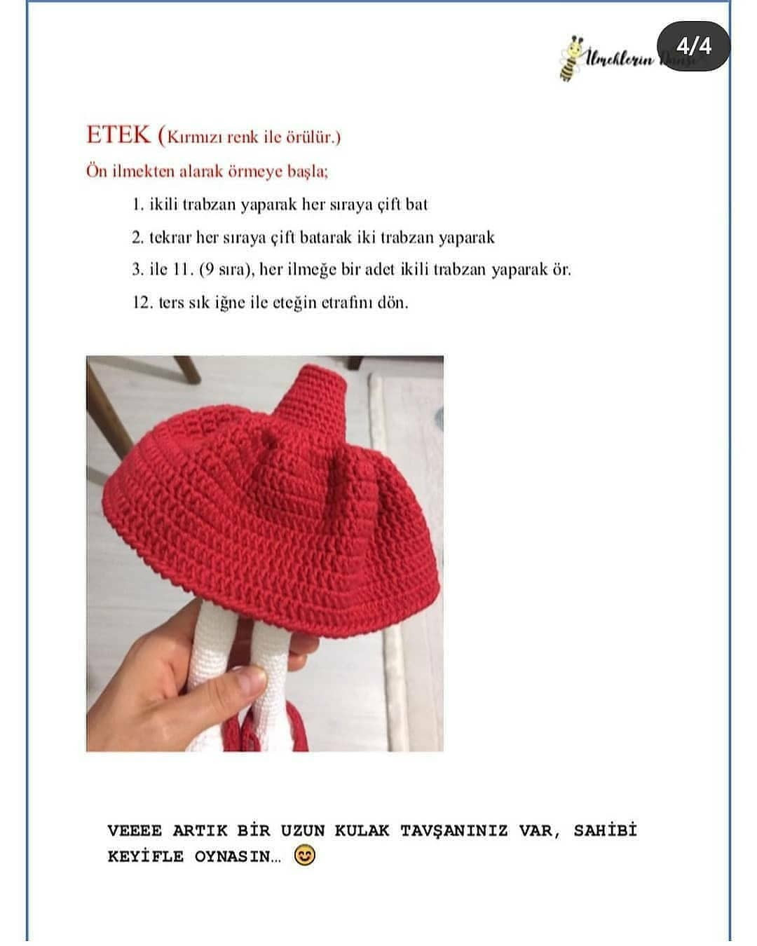Uzunkulak Tavşan Amigurumi Tarifi