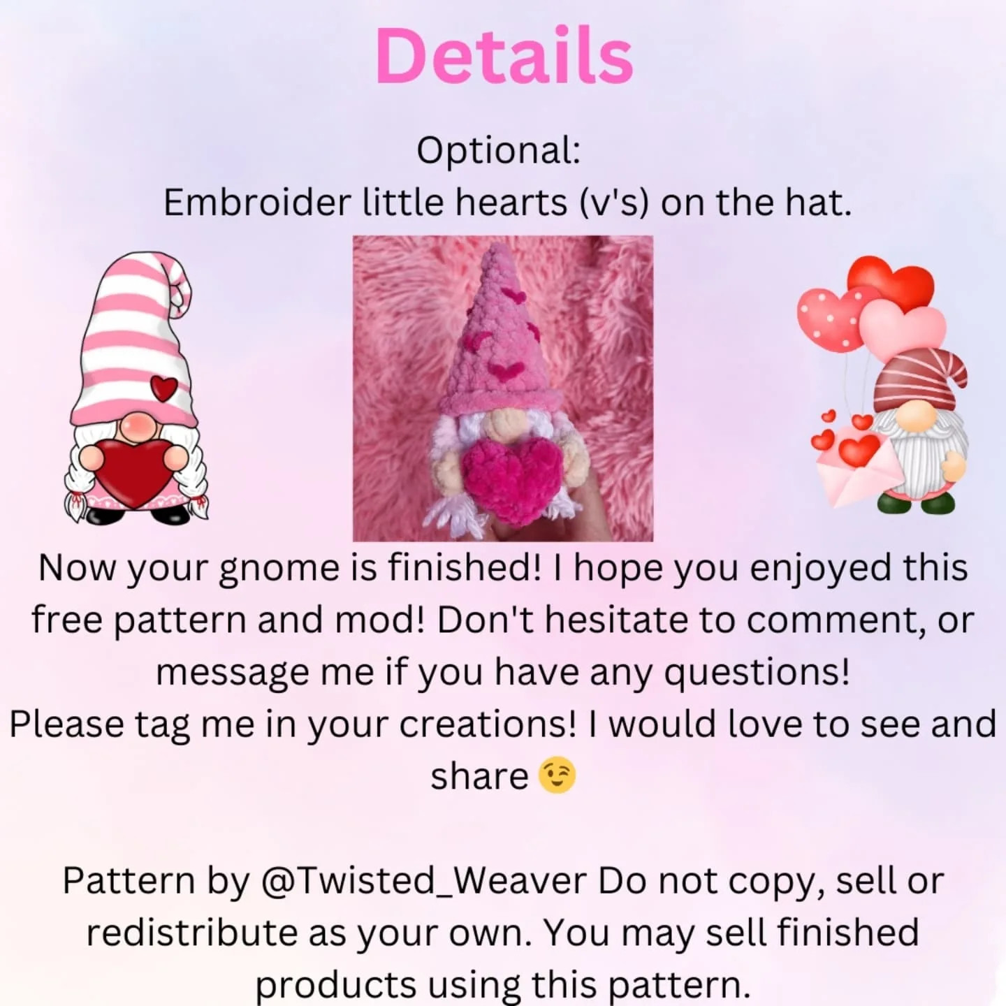 Valentine's Gnome Crochet Pattern