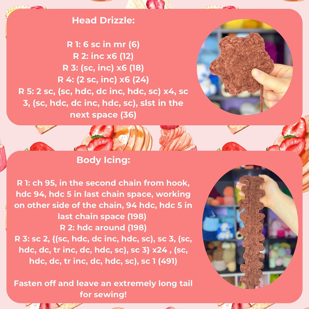 Velaria the Chocolate Strawberry Python Amigurumi Crochet Pattern