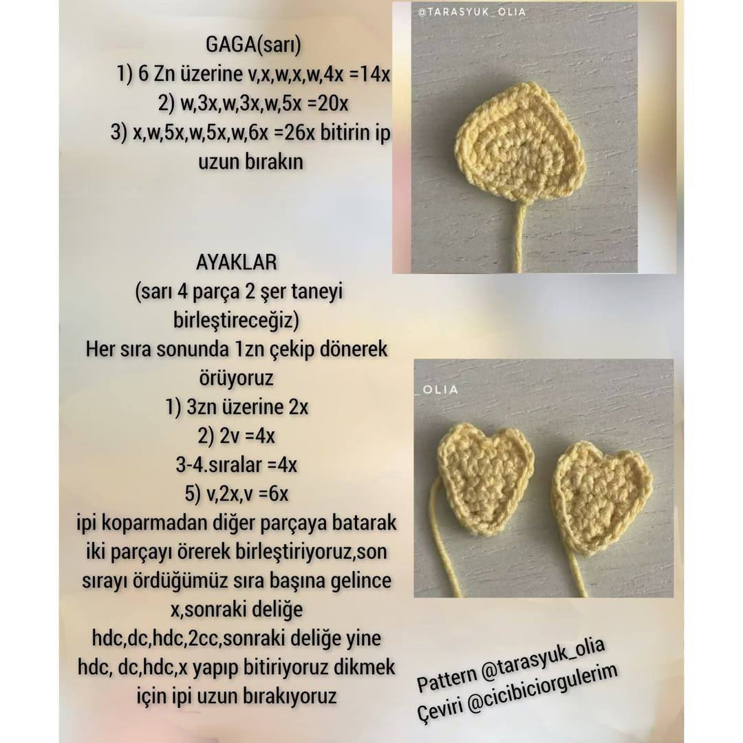 YAVRU ÖRDEKLER AMİGURUMİ ŞEMASI