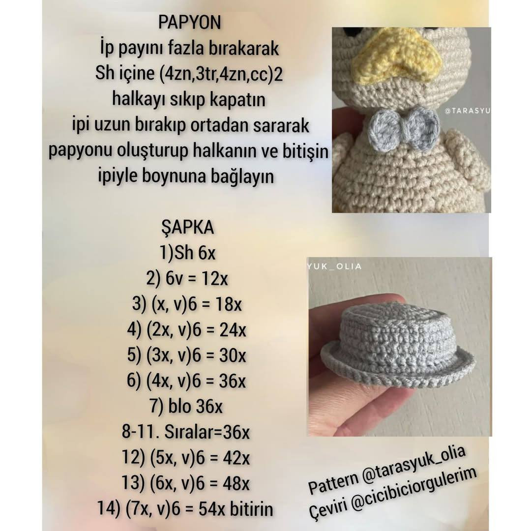 YAVRU ÖRDEKLER AMİGURUMİ ŞEMASI
