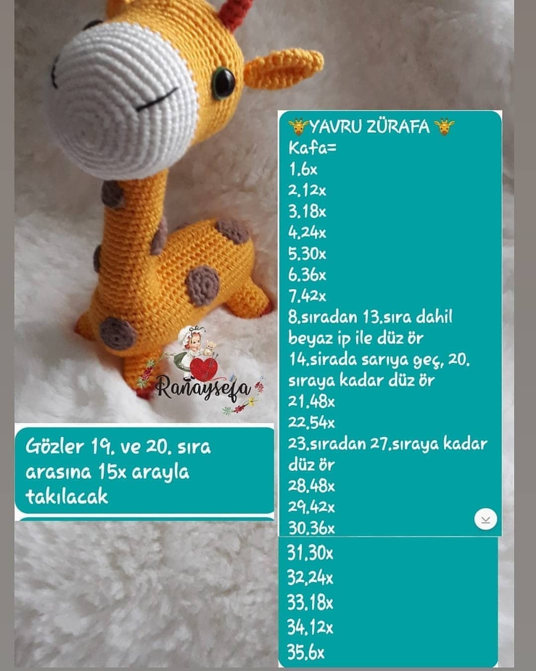 YAVRU ZÜRAFA AMIGURUMİ TARİFİ