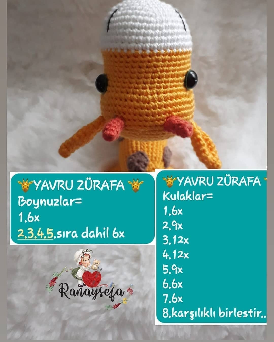 YAVRU ZÜRAFA AMIGURUMİ TARİFİ