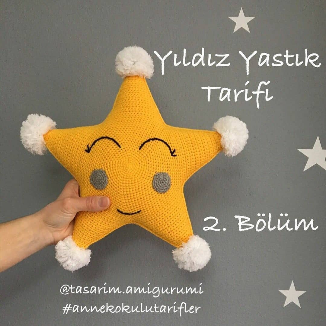Yıldız Yastık Örgü Şeması: 1. Bölüm