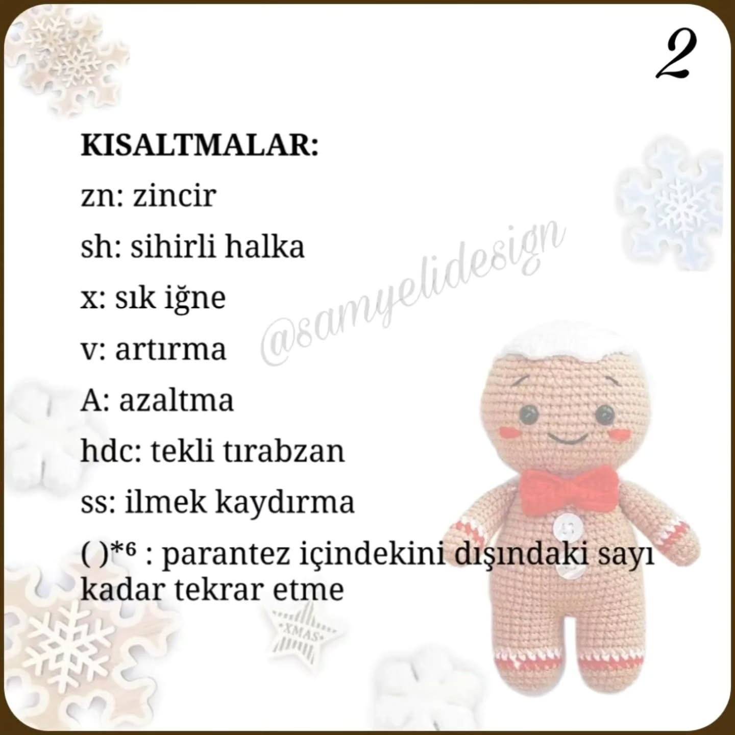 Zencefilli Kurabiye Adam Tığ İşi Şeması