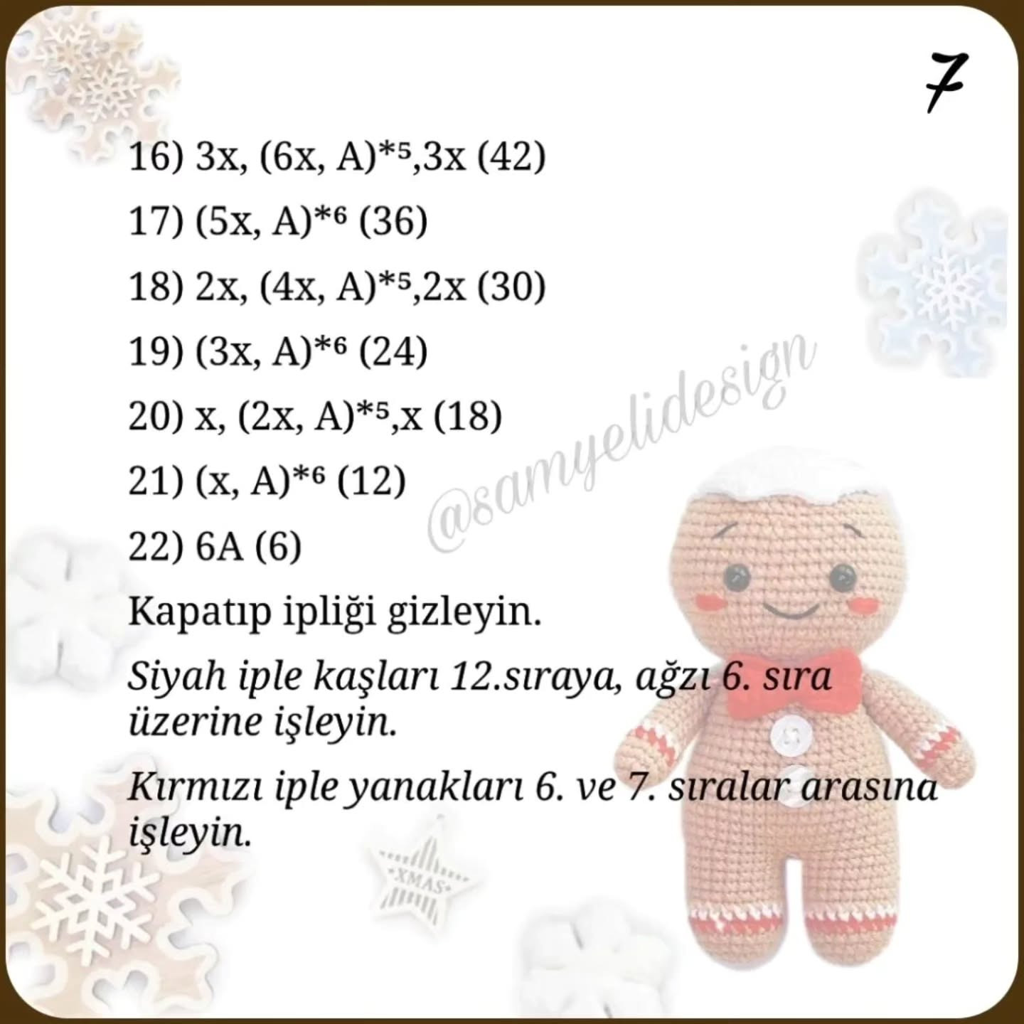 Zencefilli Kurabiye Adam Tığ İşi Şeması
