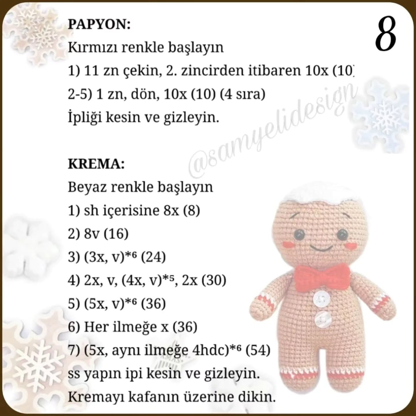 Zencefilli Kurabiye Adam Tığ İşi Şeması