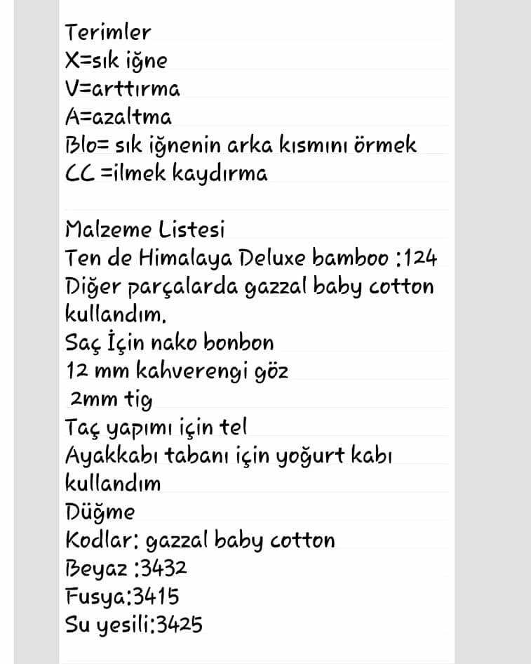 Zeynep Bebeğin ücretsiz amigurumi el işi şeması
