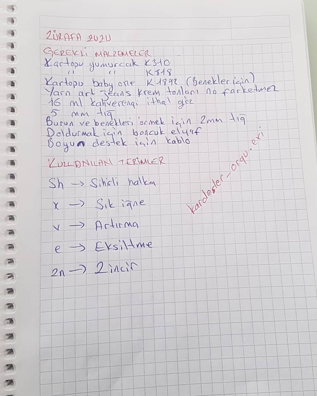 Zürafa Amigurumi Tığ İşi Tarifi