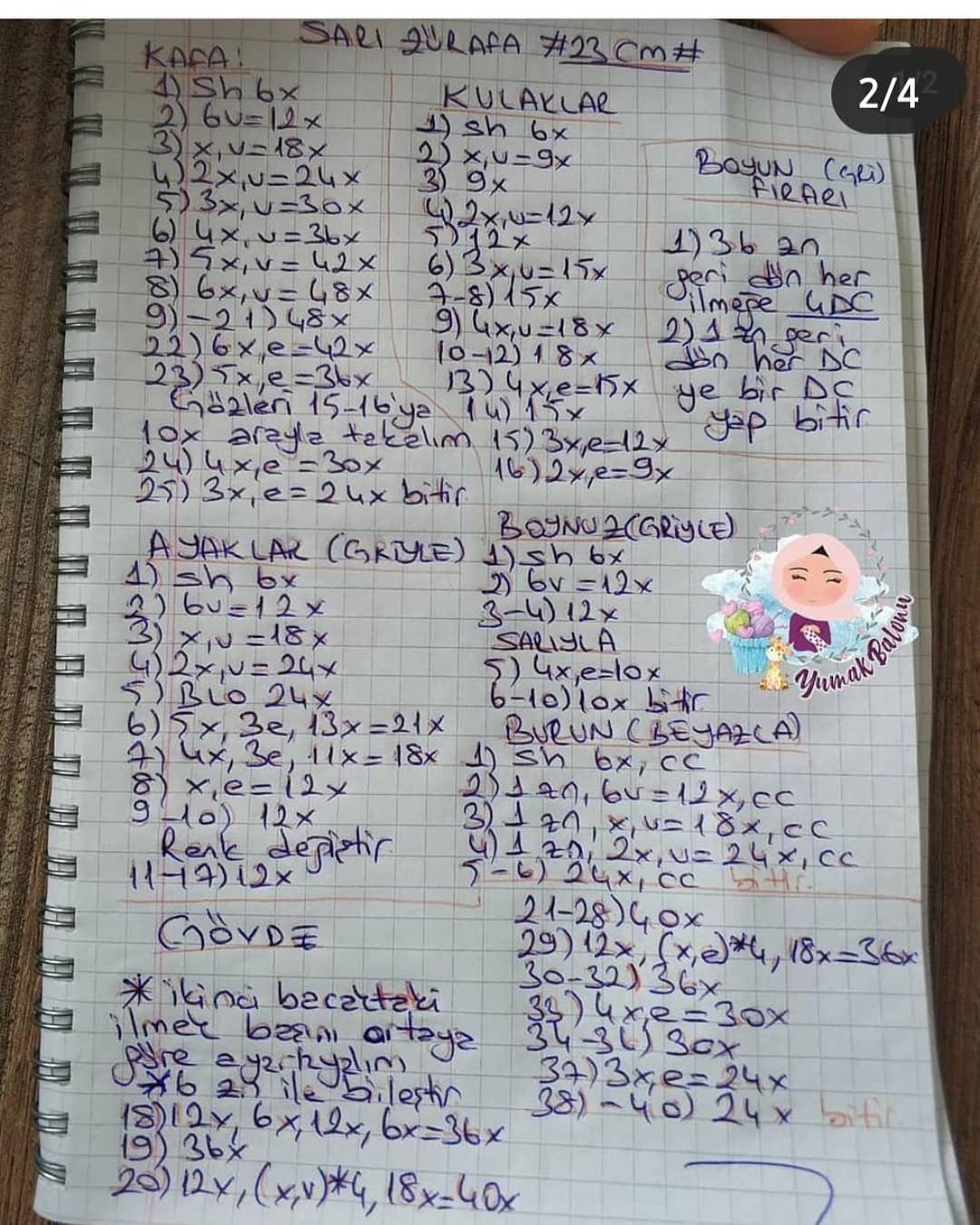 Zürafa Bebek Seti Tığ İşi Şeması Ücretsiz