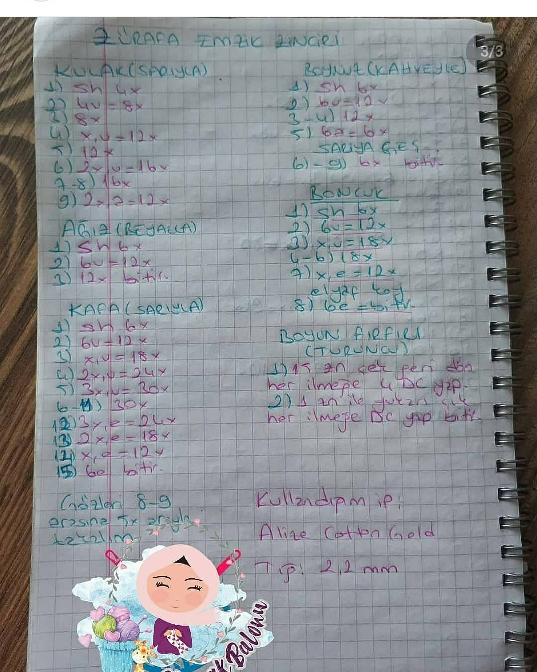 Zürafa Bebek Seti Tığ İşi Şeması Ücretsiz