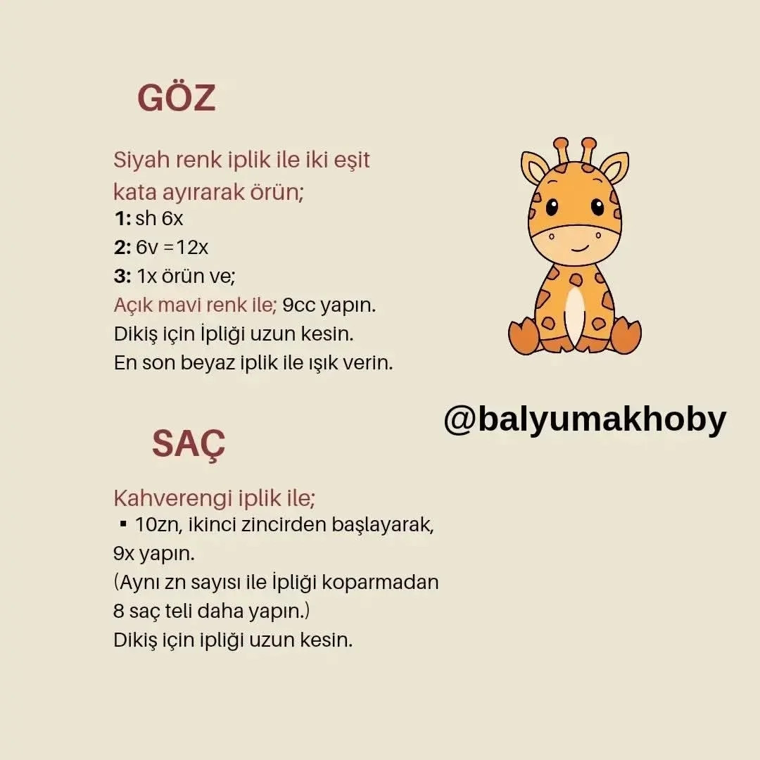 Zürafa Çıngırak Örgü Şeması Ücretsiz