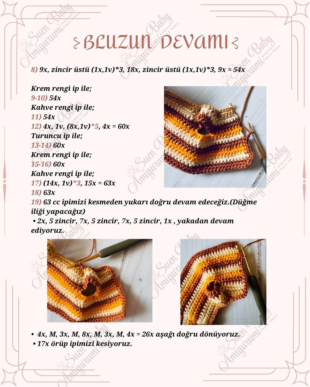 Zürafa Kostümlü Bebek Amigurumi Şeması