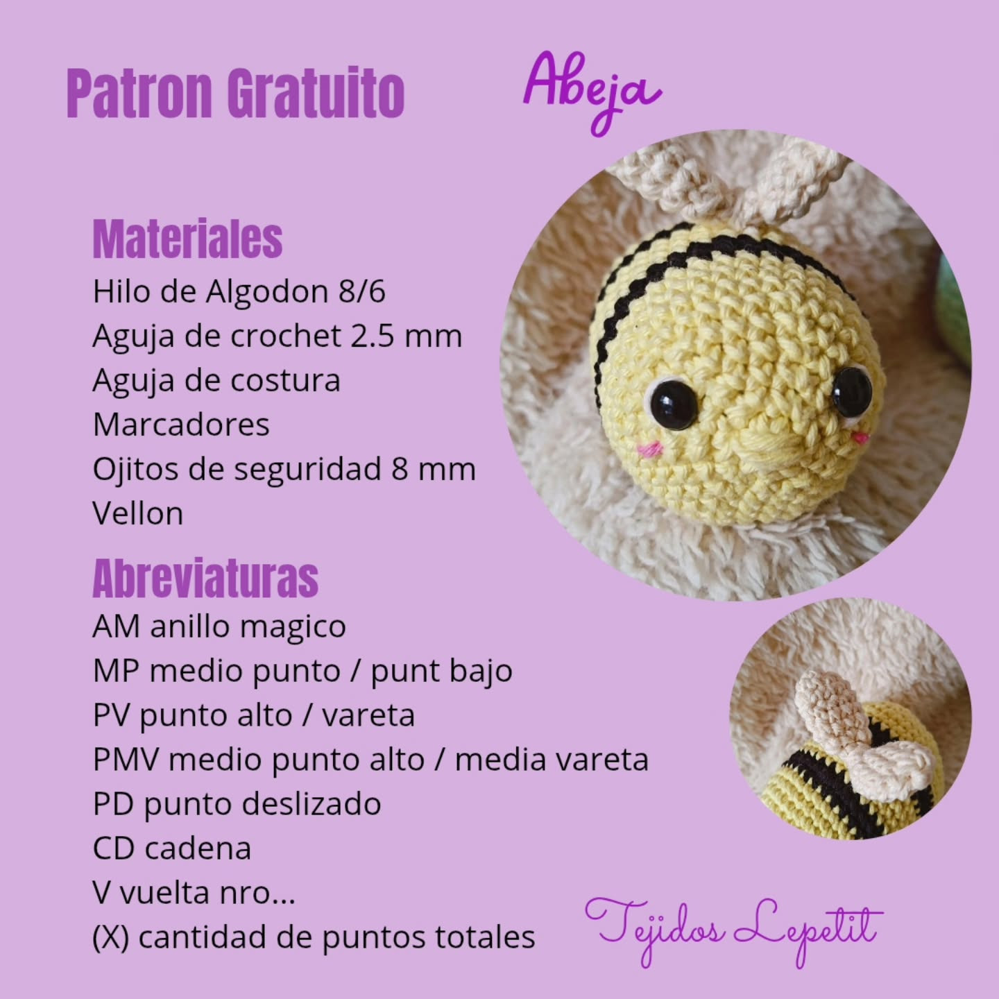 Abeja Amigurumi: Patrón Gratuito para Tejer