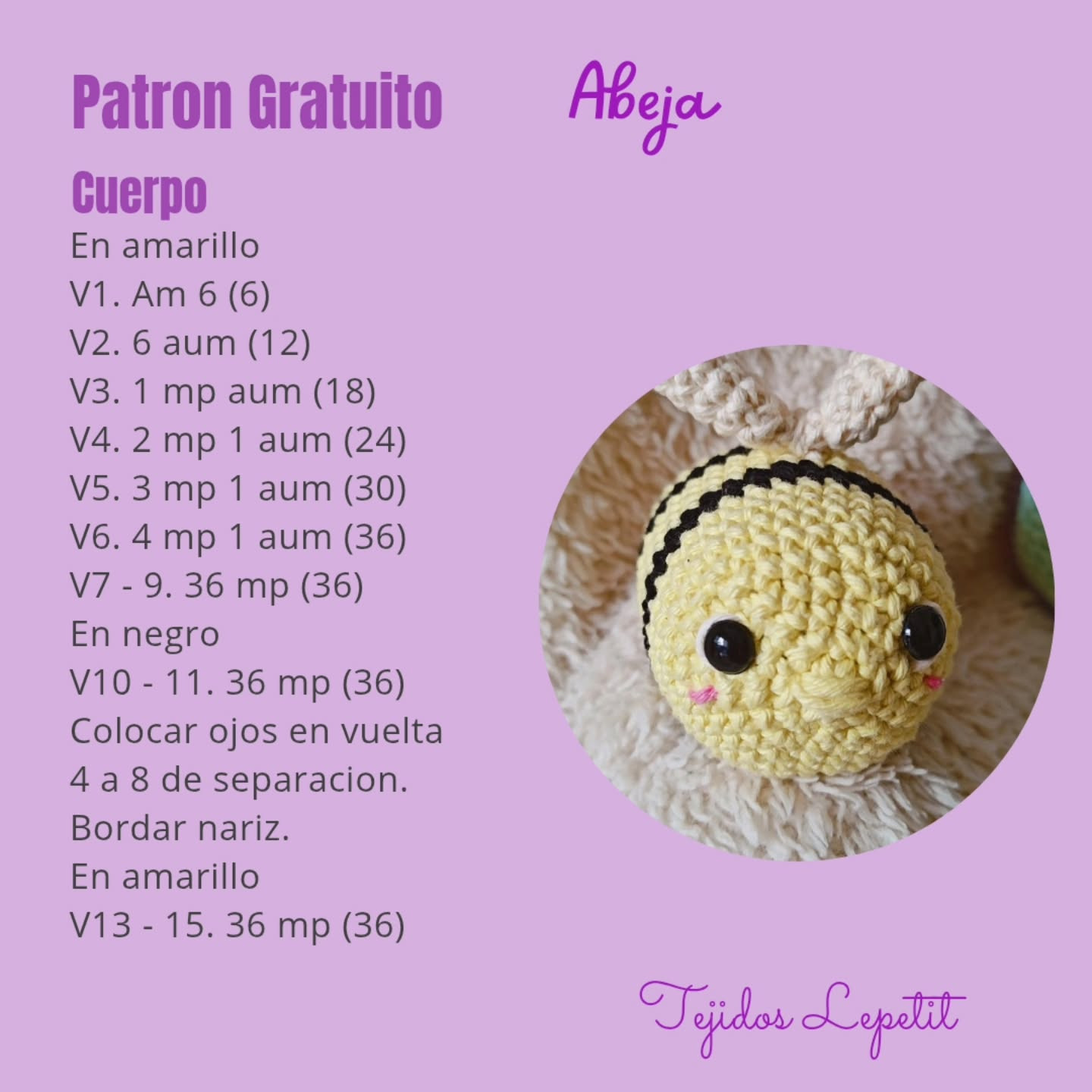Abeja Amigurumi: Patrón Gratuito para Tejer