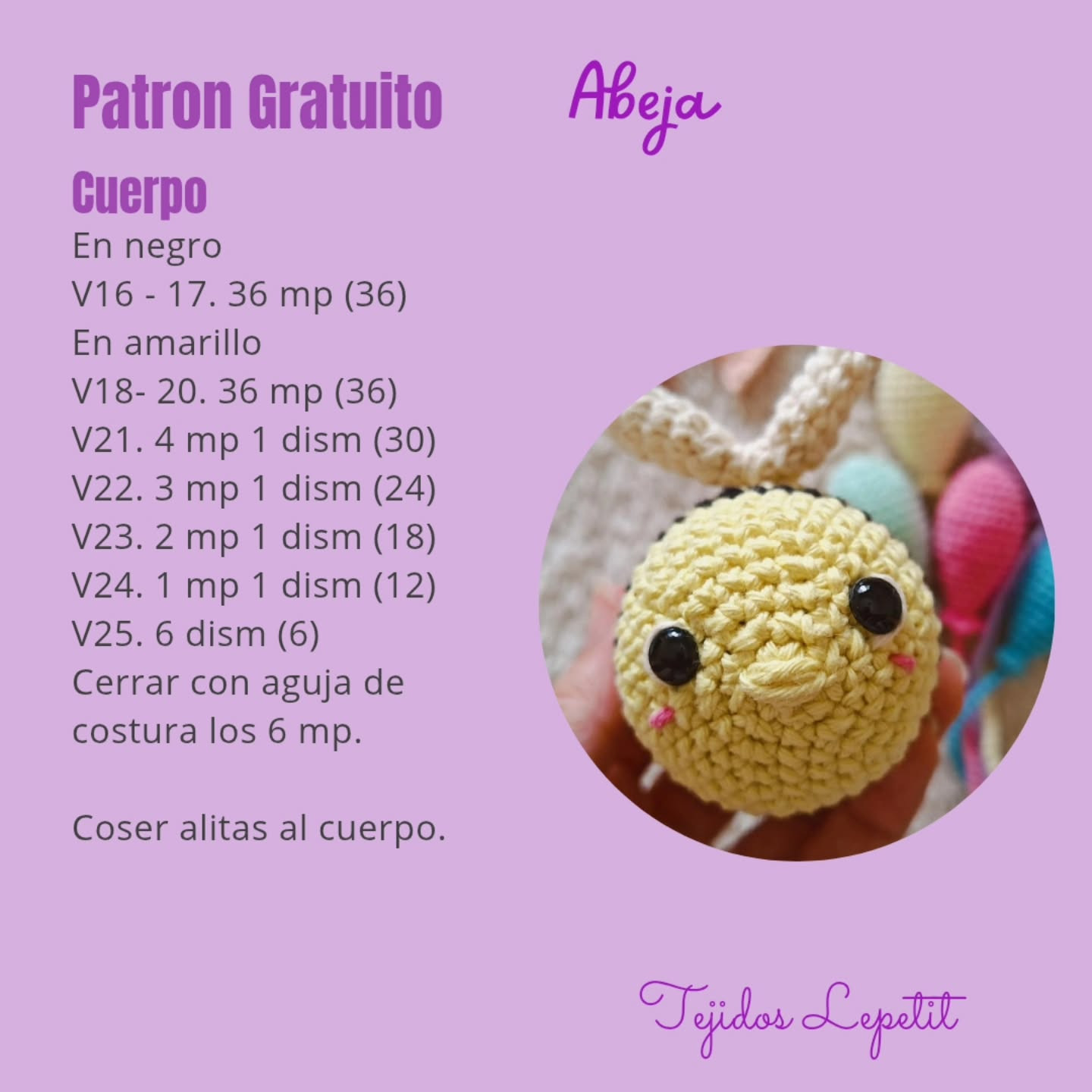 Abeja Amigurumi: Patrón Gratuito para Tejer