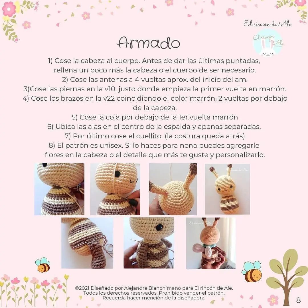 Abeja Meli: Patrón de Crochet Gratis