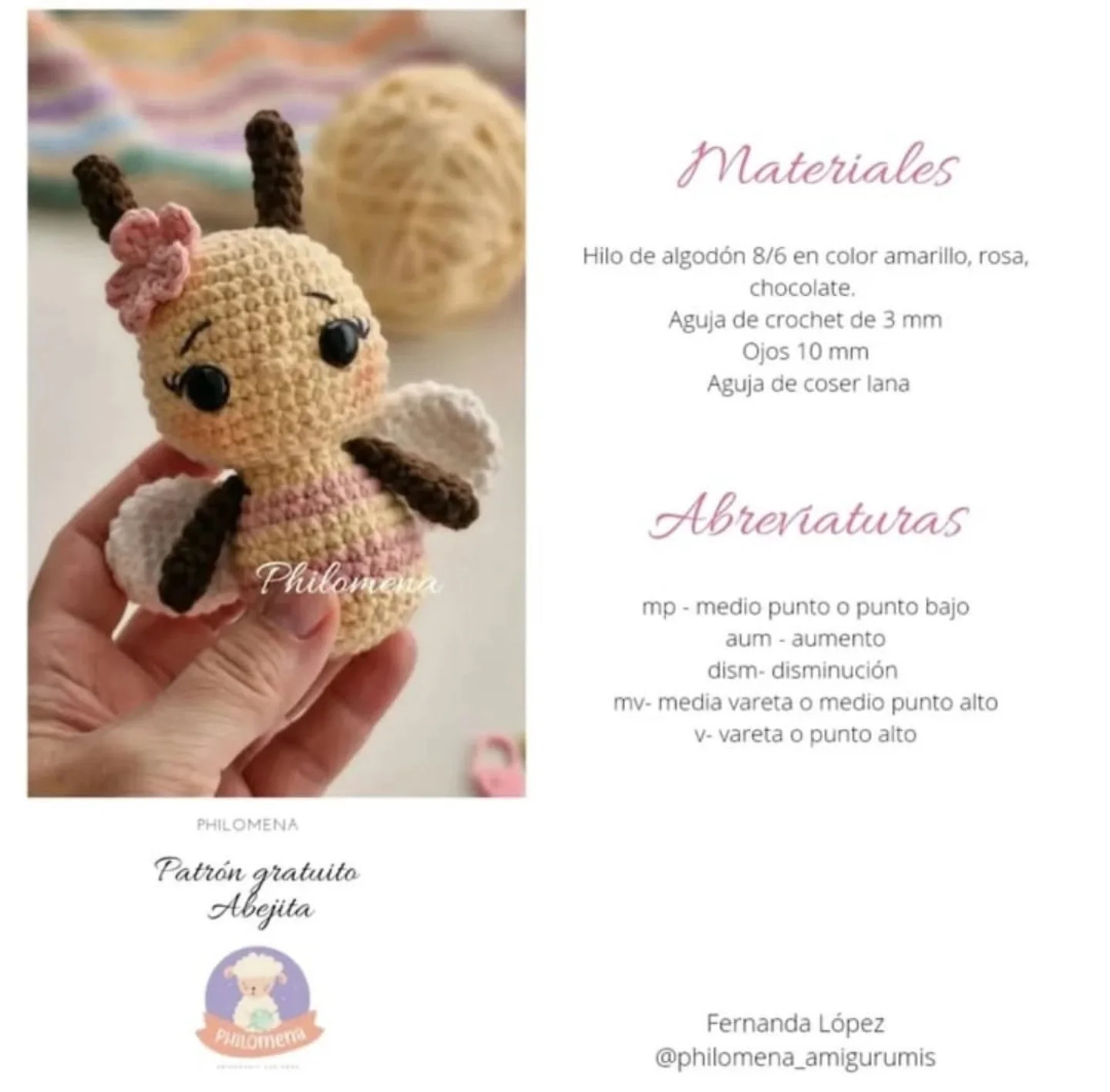 Abejita amigurumi: patrón gratis