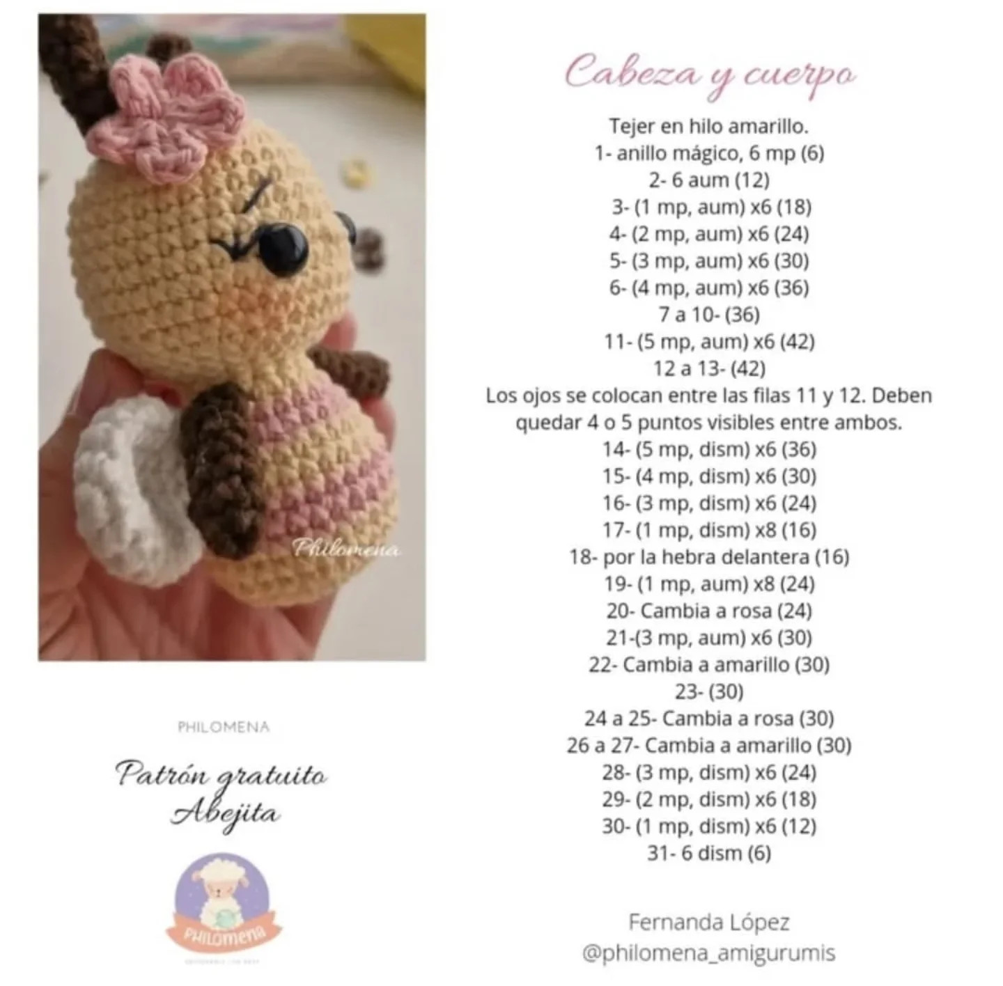 Abejita amigurumi: patrón gratis