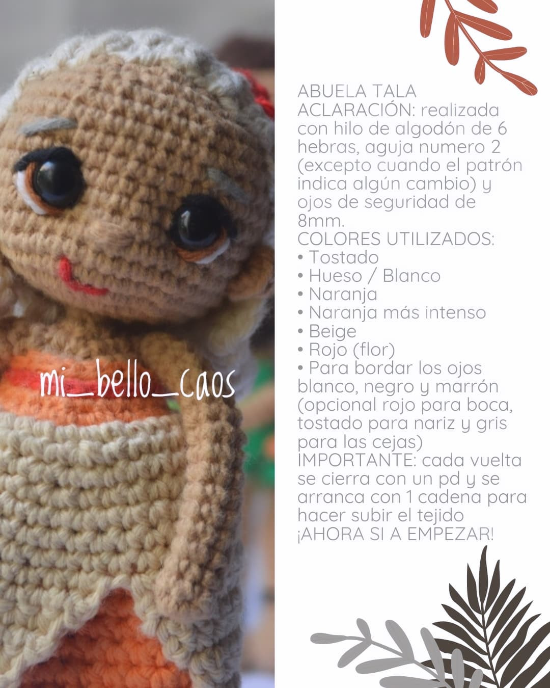 Abuela Tala amigurumi: Patrón gratis