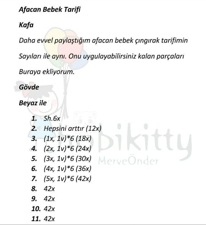 Afacan Bebek Amigurumi Tığ İşi Tarifi