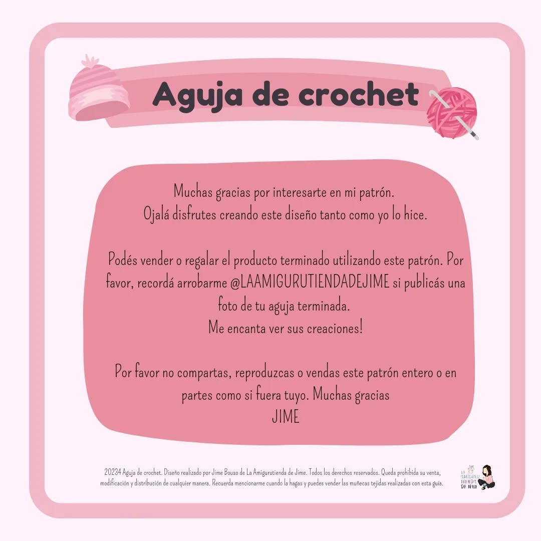 Aguja de crochet tejida a mano: Llavero amigurumi