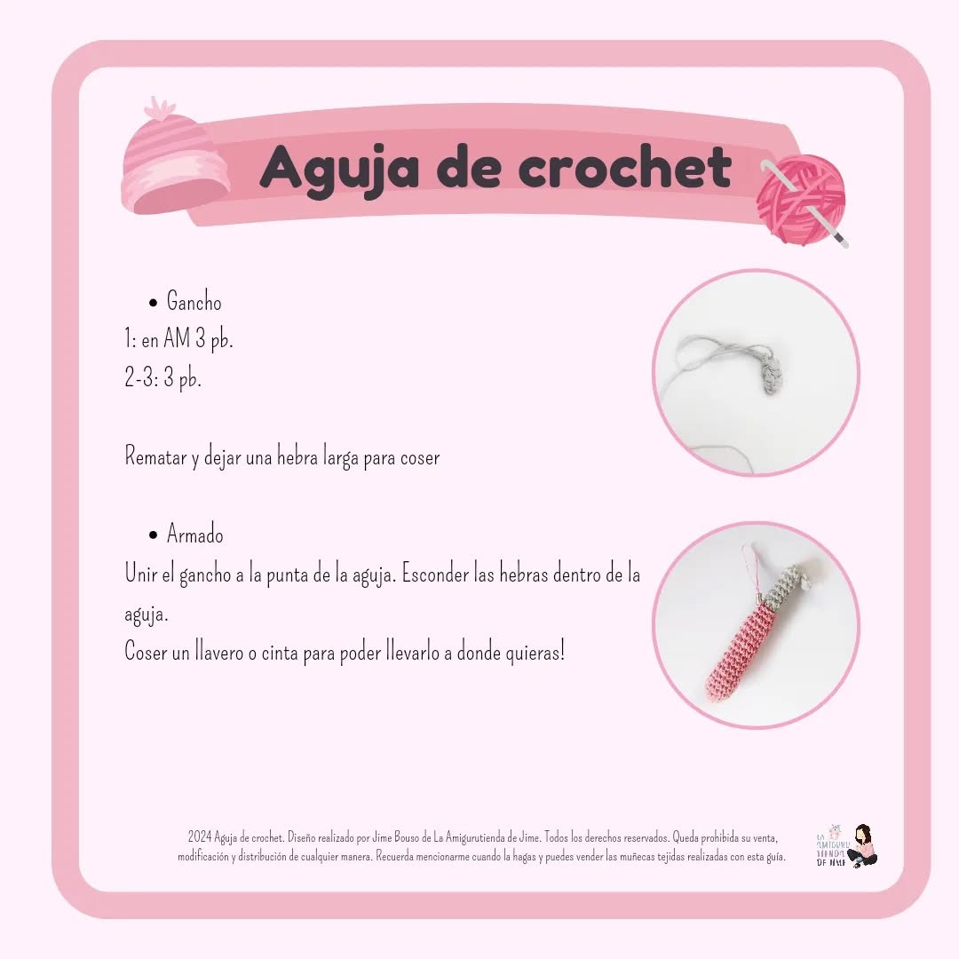 Aguja de crochet tejida a mano: Llavero amigurumi