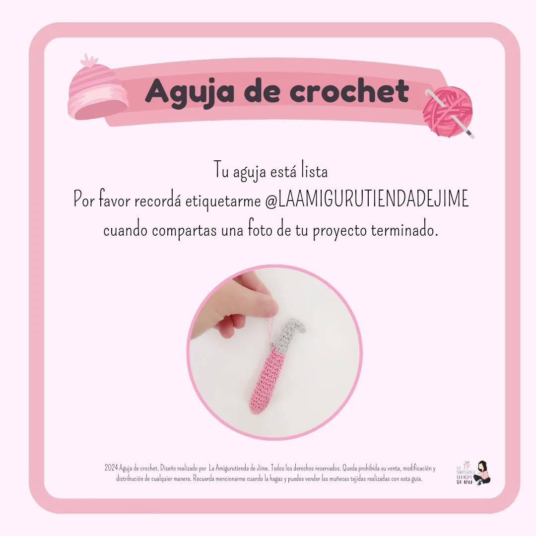Aguja de crochet tejida a mano: Llavero amigurumi