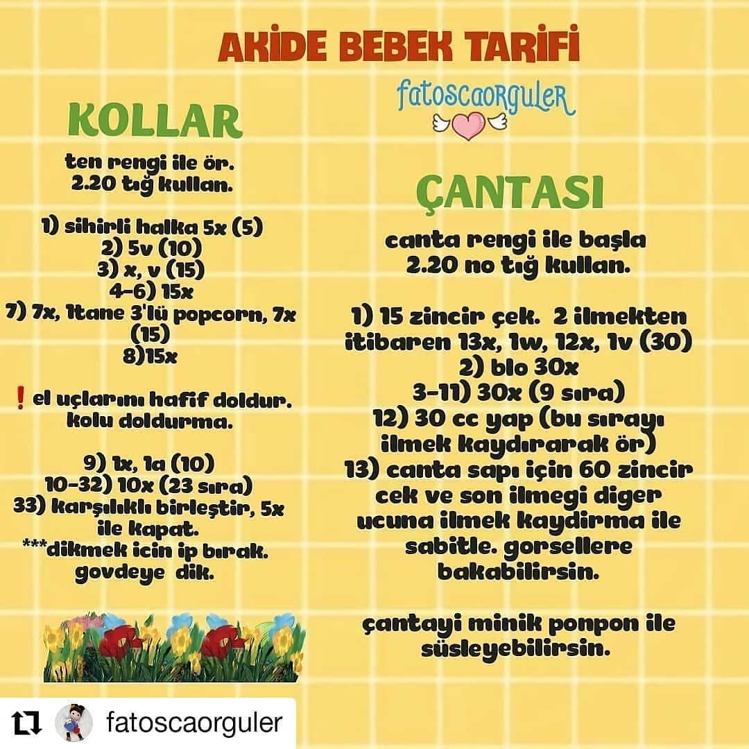 Akide Bebek 3.Bölüm: Ücretsiz Tığ İşi Elbise, Ayakkabı ve Peruk Tarifi