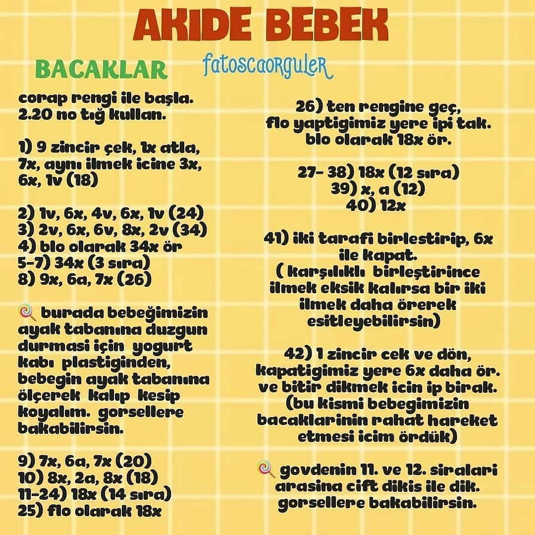 Akide Bebek 3.Bölüm: Ücretsiz Tığ İşi Elbise, Ayakkabı ve Peruk Tarifi