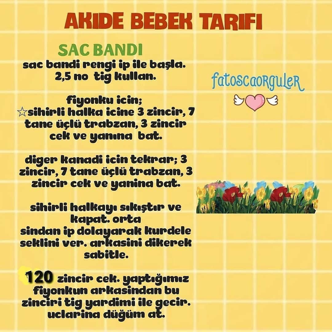 Akide Bebek 3.Bölüm: Ücretsiz Tığ İşi Elbise, Ayakkabı ve Peruk Tarifi