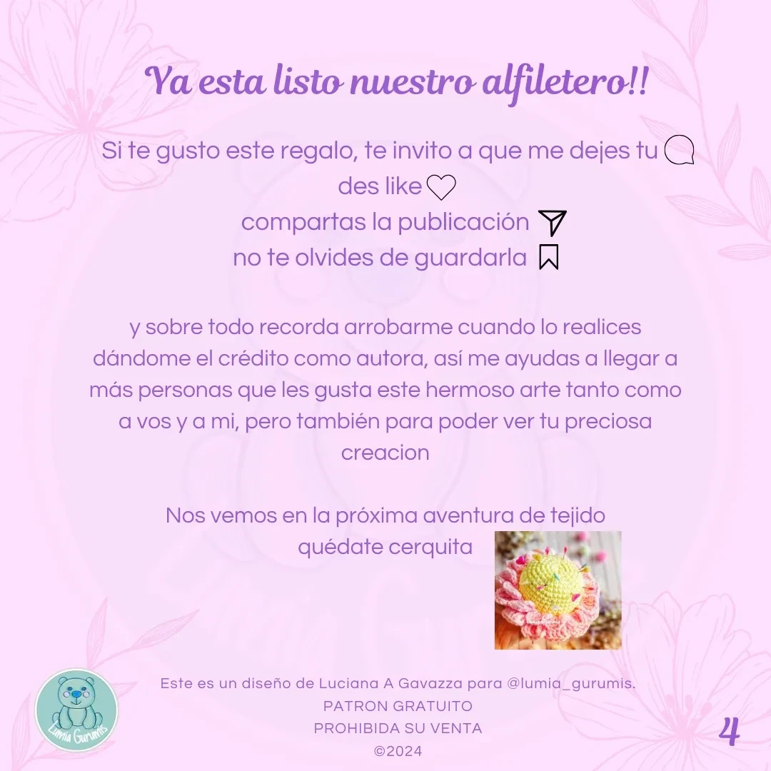 Alfiletero Flor Crochet: Patrón Gratis Día Internacional del Crochet