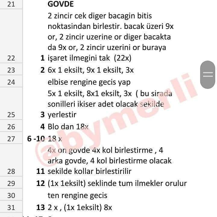 Amigurumi Bebek Tığ İşi Tarifi