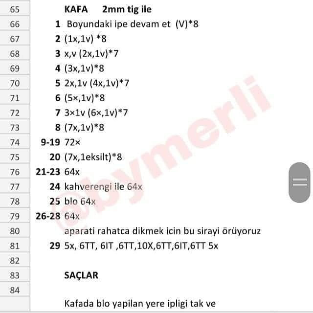 Amigurumi Bebek Tığ İşi Tarifi