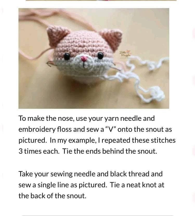 Amigurumi Cat Crochet Pattern Chart