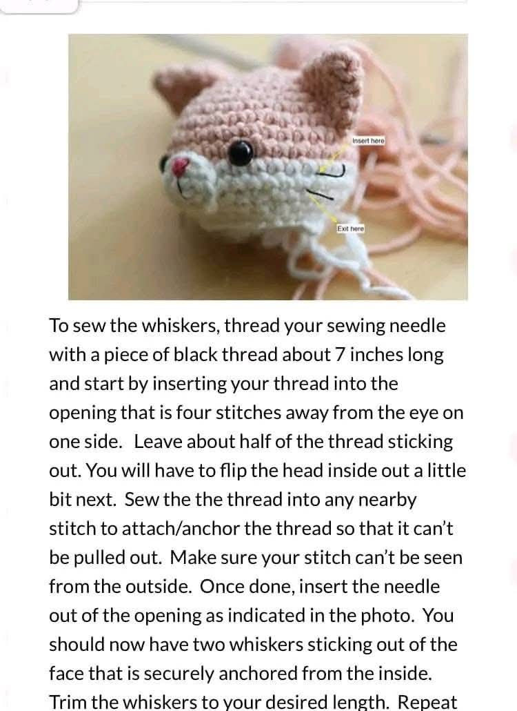 Amigurumi Cat Crochet Pattern Chart