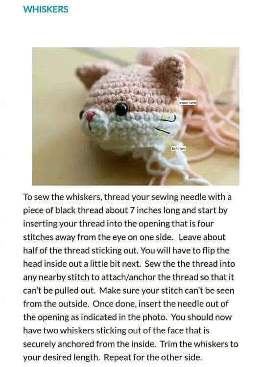 Amigurumi Cat Crochet Pattern Chart