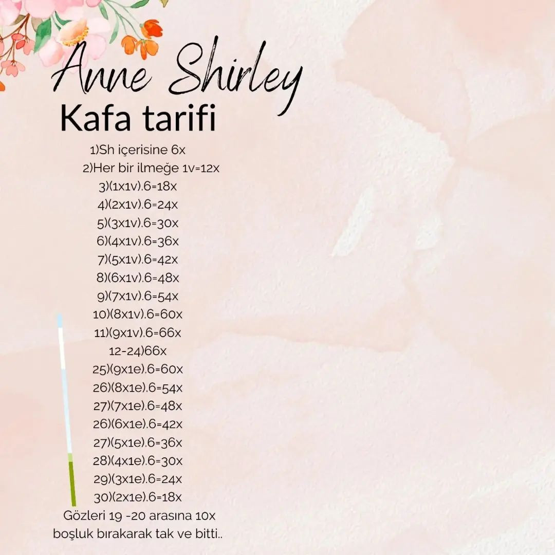 Anne Shirley Amigurumi Tığ İşi Şeması