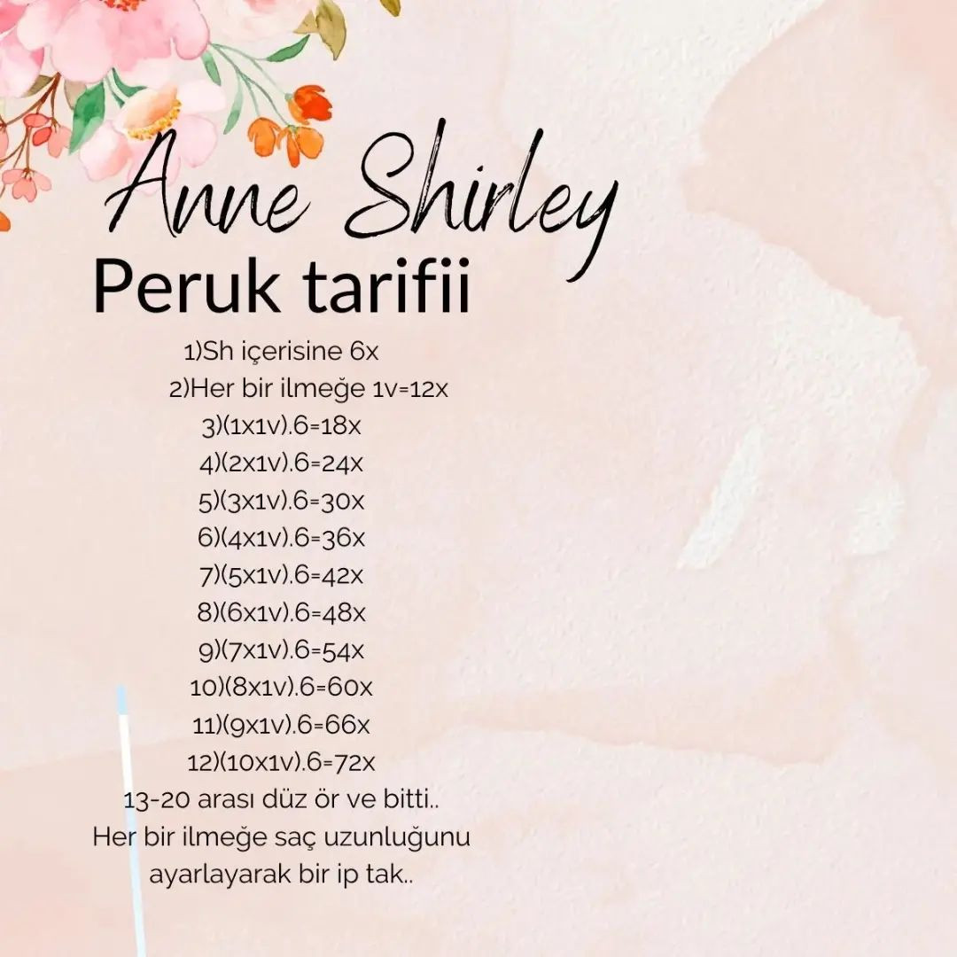 Anne Shirley Amigurumi Tığ İşi Şeması