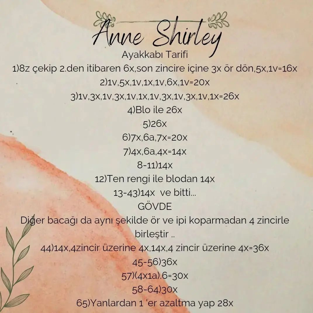 Anne Shirley Amigurumi Tığ İşi Şeması